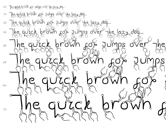 Gesture Stroke font waterfall